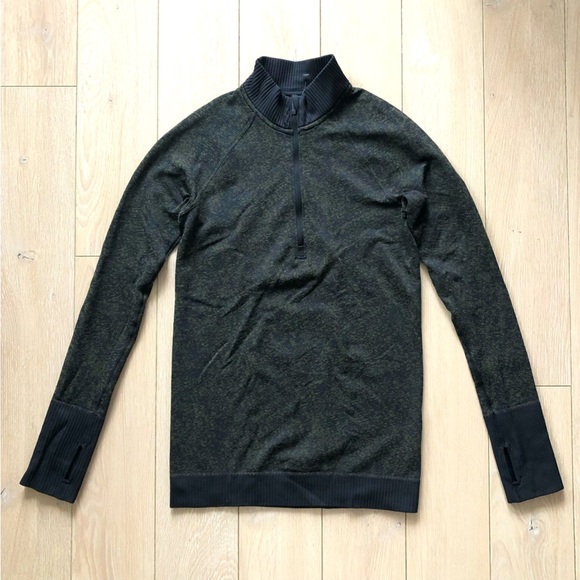 Lululemon Rest Less 1/2 Zip Long Sleeve Top in Black Armory - Picture 2 of 10